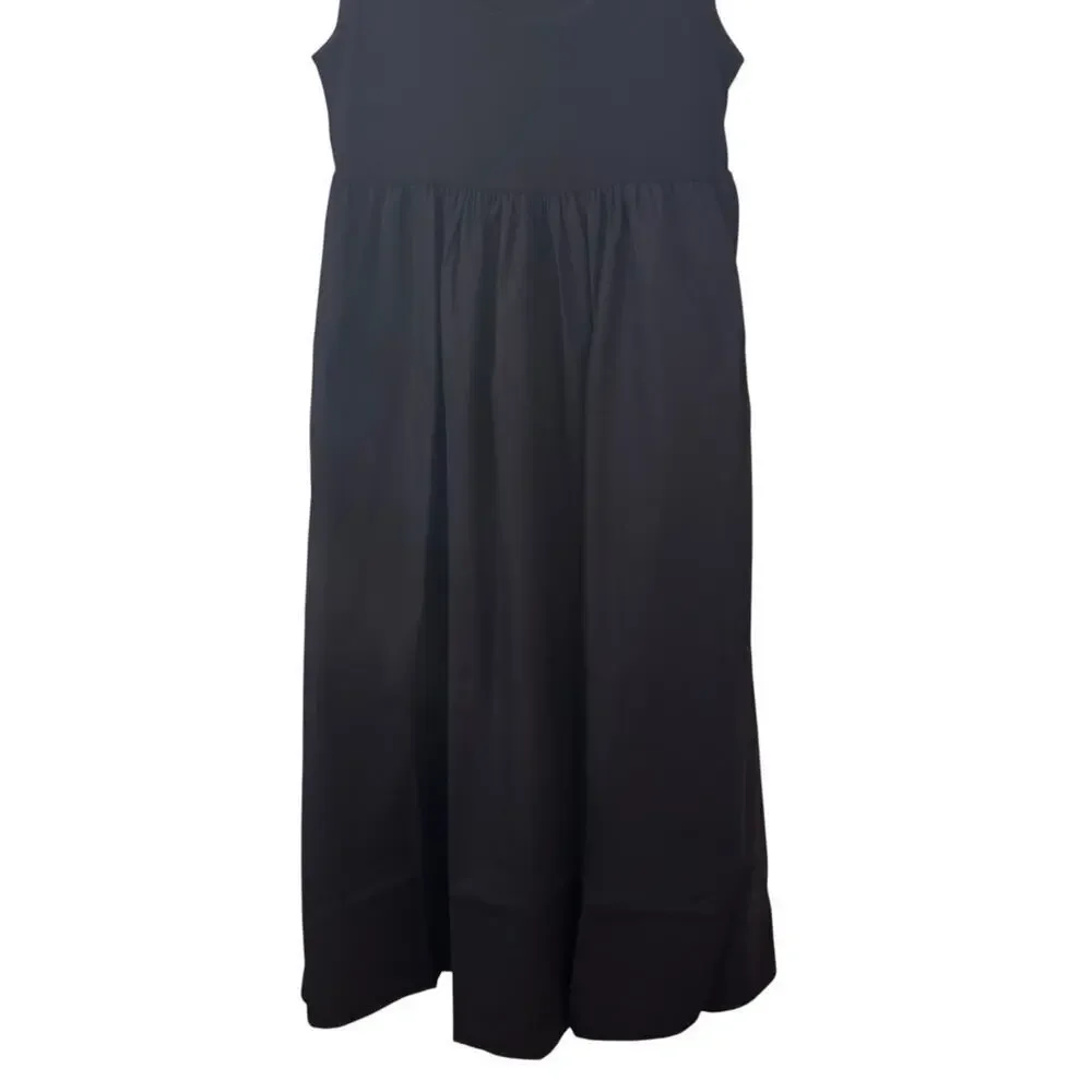 NWT J. Crew Scoopneck Mixy Maxi Dress Black CN606 Size XL